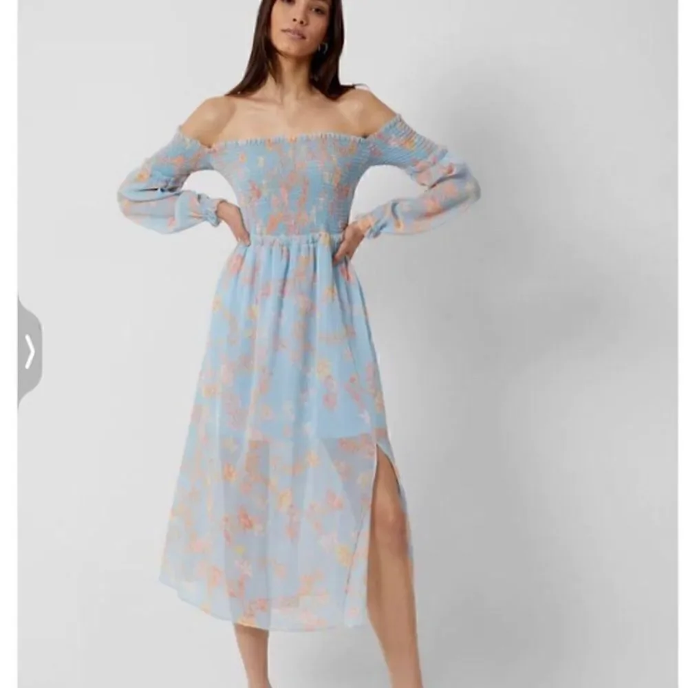 French Connection Strapless “Diana” Dress, 10, Light Blue, NWT. Boho, Softgirl